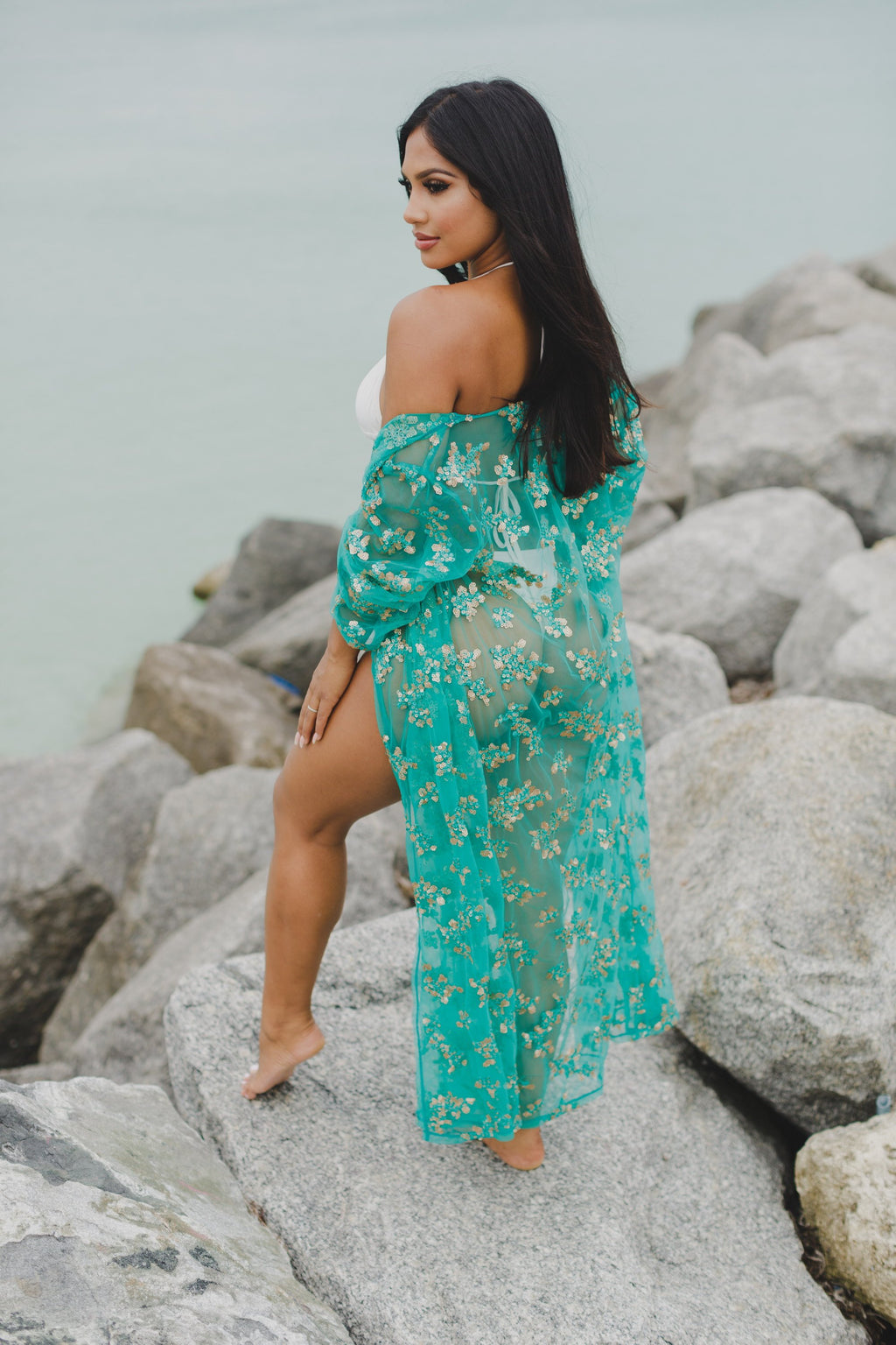 Turquoise Cover-Up Dress